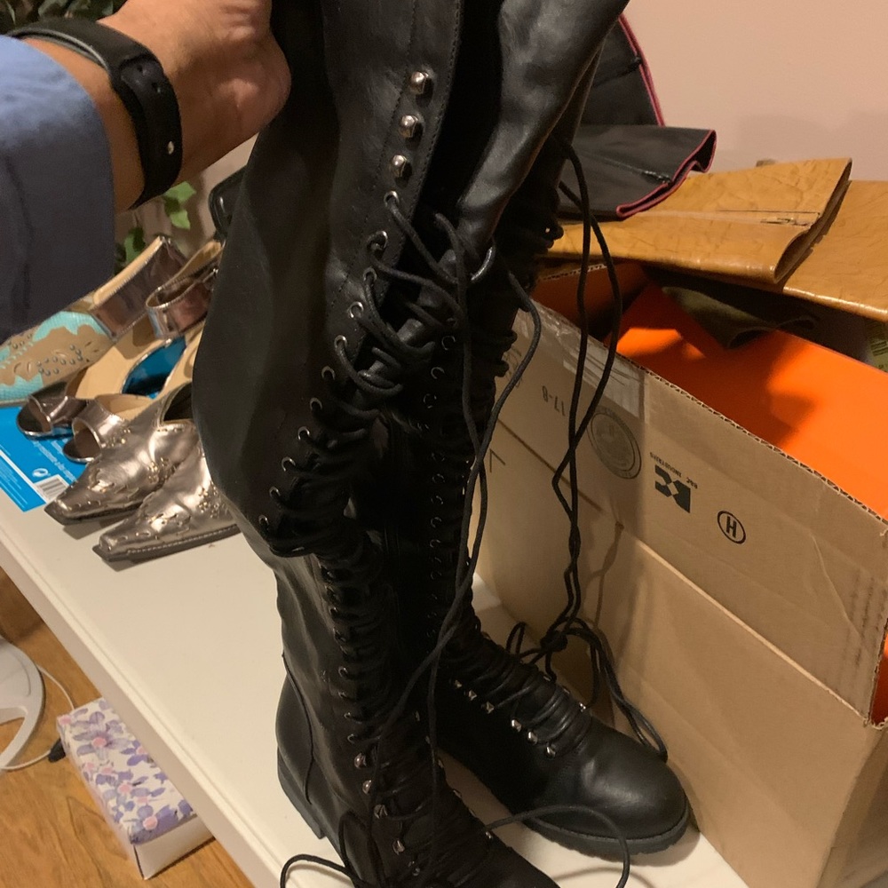 Sexy lace up boots